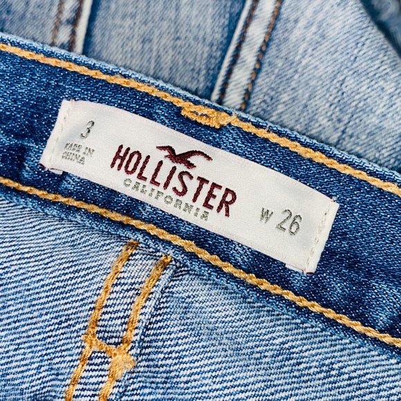 Hollister Lt Wash High Waist Destroyed Jean Shorts - Picture 6 of 6